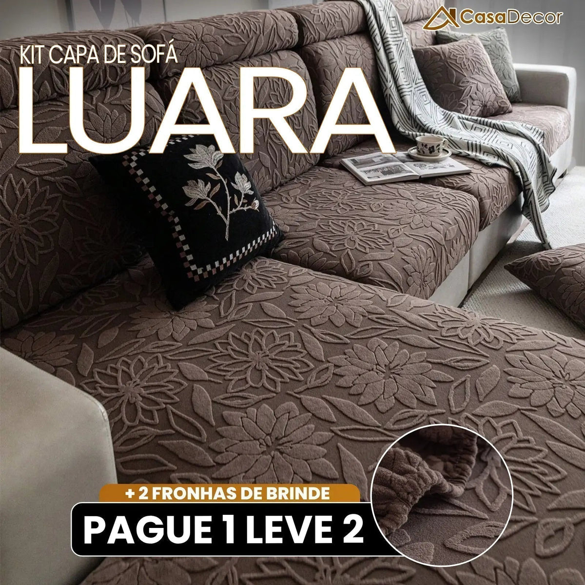 [Pague 1, Leve 2] Capa de Sofá Luara (Encanto e Aconchego Em Um Só Toque!) + BRINDE: 2 Fronhas